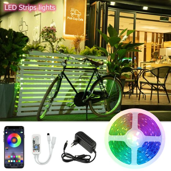 

wifi 2835 led strips light 5m 10m christmas easter home decoration background night lights remote control color changing lights