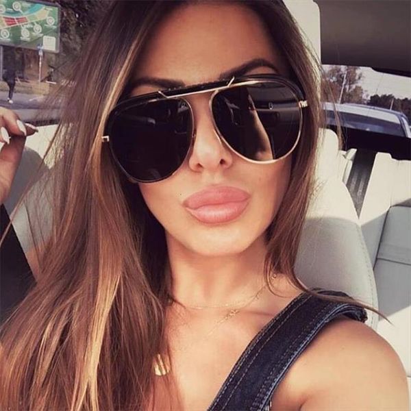 

d brand sunglasses woman fashion summer glasses designer pilot gold black shade for women oculos, White;black