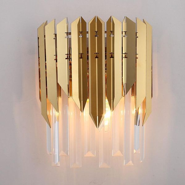 

postmodern minimalist luxury crystal wall lamp bedroom bedside balcony aisle staircase corridor wireless charging light