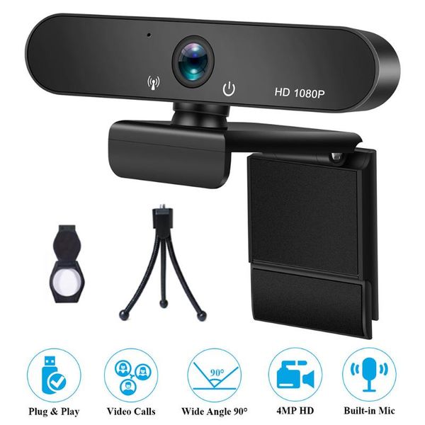 

webcams working pc webcam hd 1080p computer lap360 degree rotation tripod gaming video call conference with privacy cover usb 2.0