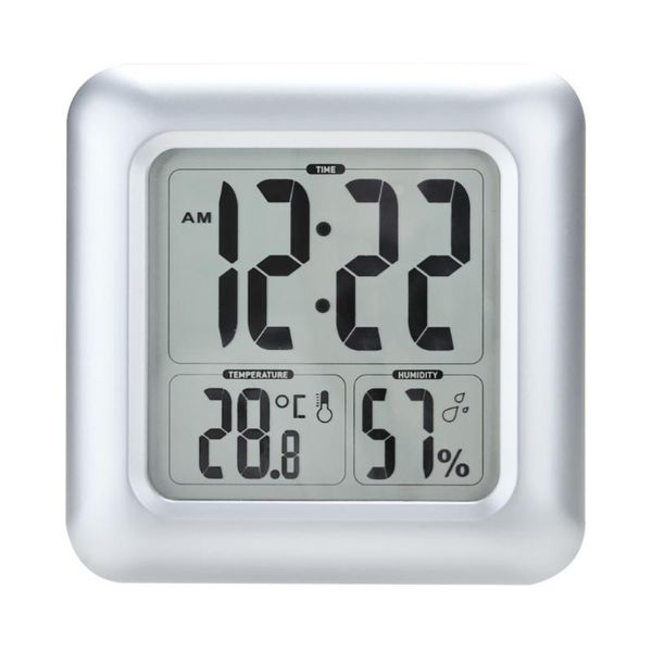 

shower bathroom hygrometer clock square large screen lcd display waterproof