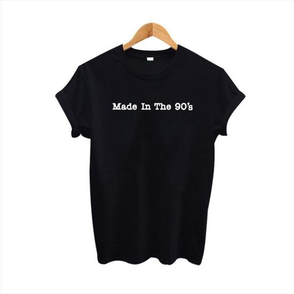 

made in the 90s mens t shirt letter print men short sleeve o neck loose summer tee camisetas mujer, White;black