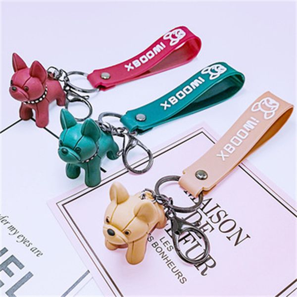 

fashion accessories french bulldog pendant key chain resin key rings, Silver