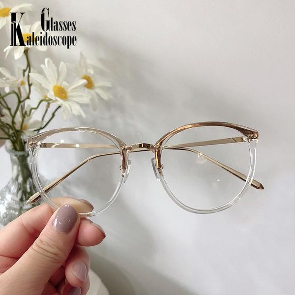 

fashion sunglasses frames transparent round glasses frame women spectacle for myopia eyewaers retro metal eyeglasses, Black
