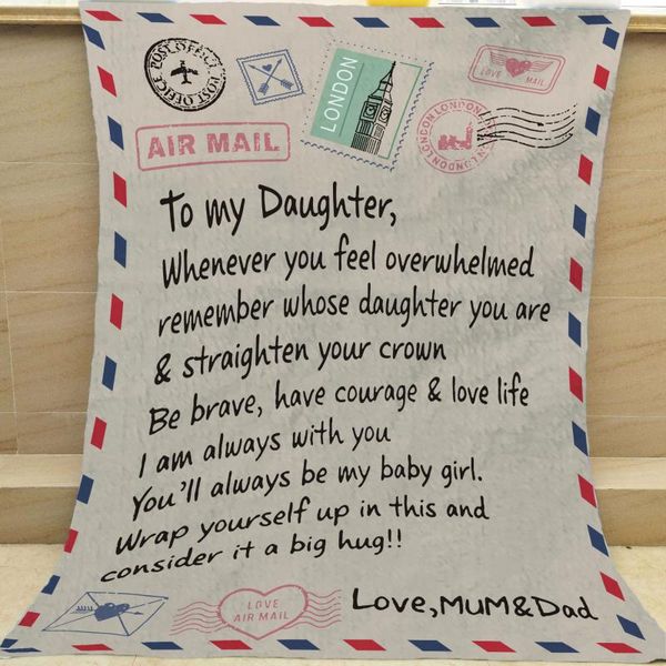 

blankets envelope letter blanket for daughter from mother father flannel throw
