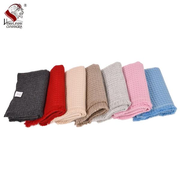 

scarves premium cashmere for kids and parents 7 colors available 100% scarf muffler waffle texture super soft warm, Blue;gray