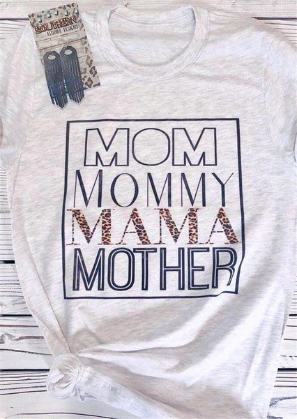 

mom printed t shirt women leopard letter tee shirt femme summer tee women clothes 2021 camiseta mujer short sleeve tshirt, White