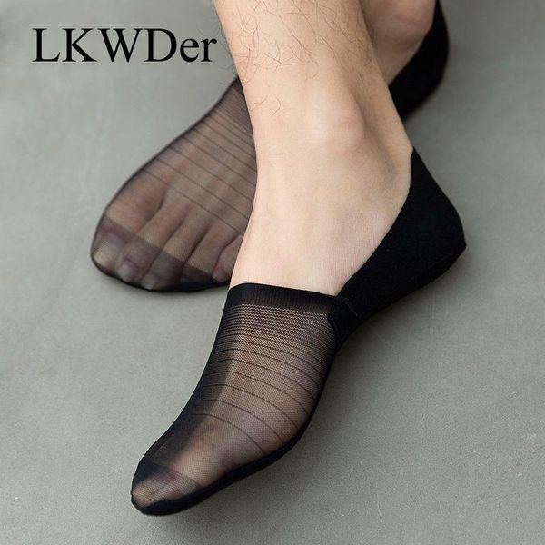 

men's socks lkwder 1 pair men boat sock slippers no show thin invisible fashion summer ankle solid color breathable, Black