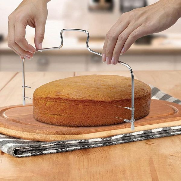 

other bakeware 1pc double line cake cut slicer adjustable stainless steel device decorating diy kitchen cooking tools
