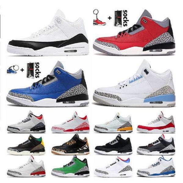 

fire red men basketball shoes 3 3s black cat cement pure white wolf grey throw line katrina mens trainers sports sneakers