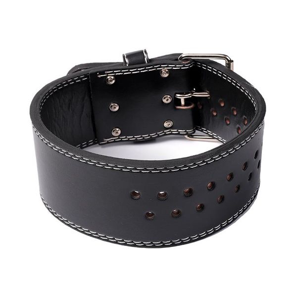 

leather fitness belt sports squat weightlifting deadlift strengthlifting weight-bearing waist protection men and women training, Black;gray