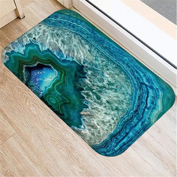 

carpets marble printed 40*60cm kitchen entrance door mat coral velvet carpet doormat indoor floor mats colorful anti-slip rug