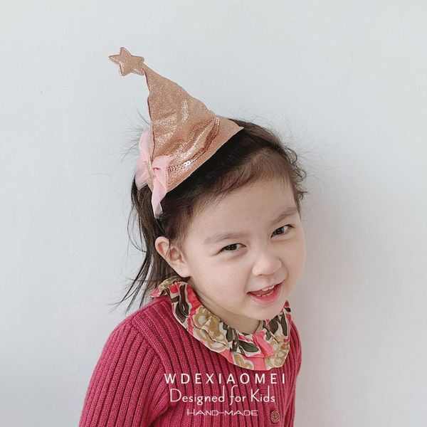

hair accessories christmas cosplay tiaras crown girls witch hat headband cute shiny hairbands children headwear halloween decor, Slivery;white
