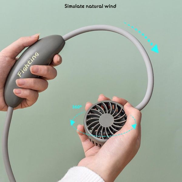 

electric fans creative triangle hanging neck fan portable usb charging small air cooler tool m7df