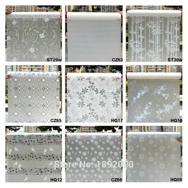 

window stickers wide 45cm*long 100cm frosted opaque glass film for privacy adhesive home decor mixed color bedroom