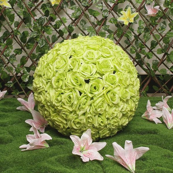 

8" (20cm) light green artificial flower ball wedding kissing ball rose flower wedding supermarket decor