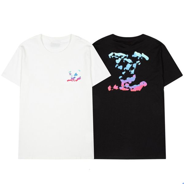 

t shirt master design fashion short sleeves made of odell fabric blue sky and white clouds series colors lvv, White;black