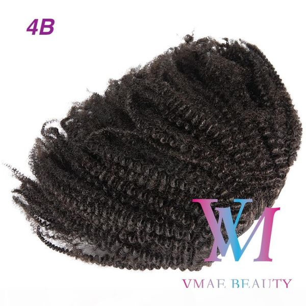 

peruvian kinky curly 4b 4c 8 to 20 inch 120 g natural color horsetail unprocessed remy virgin human hair ponytail, Black