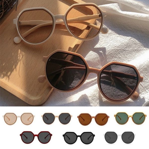 

2021 new fashion style all-match trend sunglasses personalized round frame sunglasses ins trend candy color big frame sunglasses glasses who, White;black