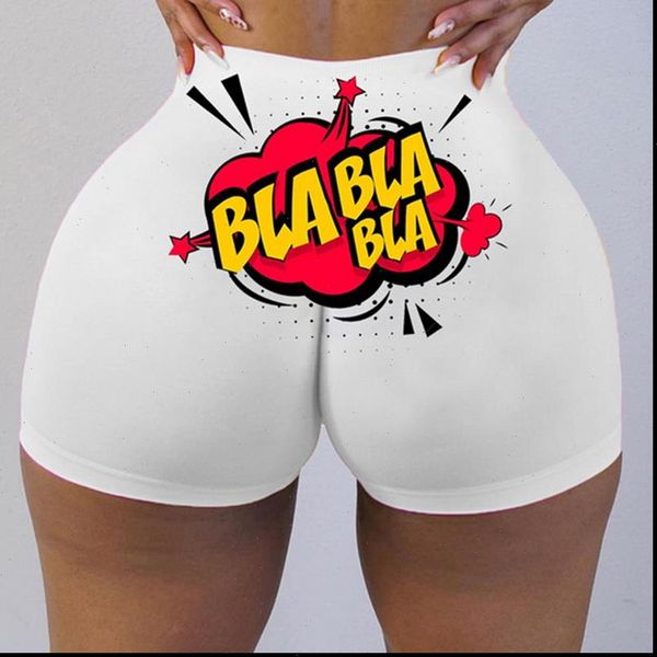 

2021 women breathable candy color shorts cartoon printed mini shorts beach party gril fitness booty skinny outdoor shorts, White;black