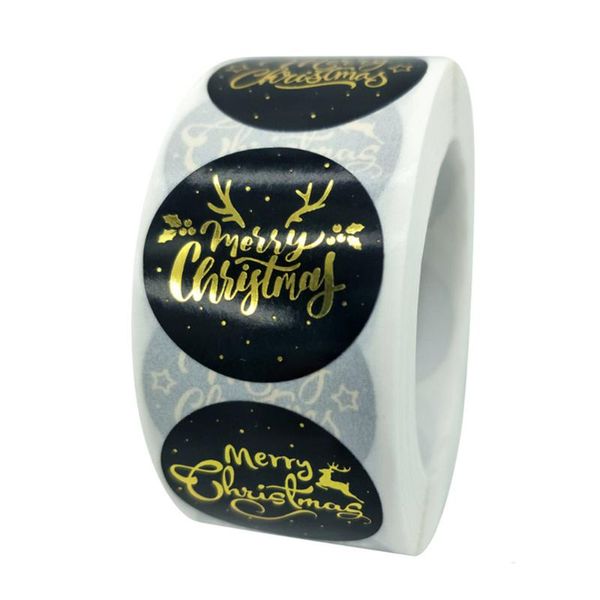 

gift wrap 100-500pcs rose gold merry christmas stickers scrapbook 1inch sealing label for party diy packaging stationery