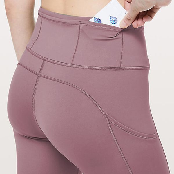 

tracksuits luxury women's wearlulu's same nude yoga running pants, hip lifting high waist fast and tights, Gray