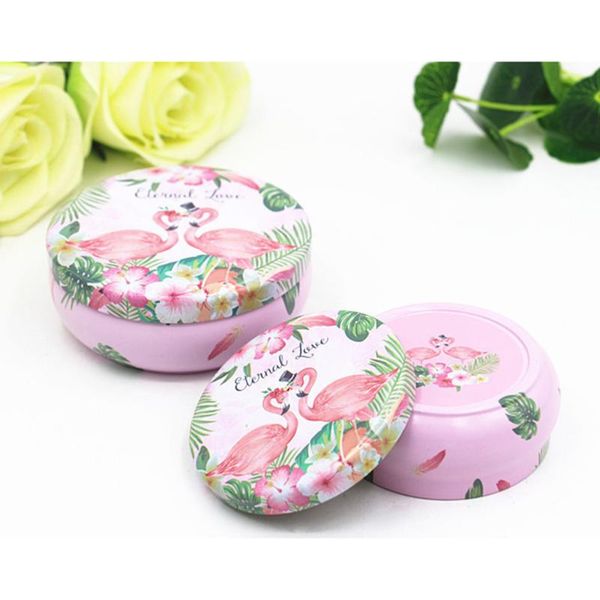 

10pcs creative wedding candle box flat round drum shape gift box (small pattern)