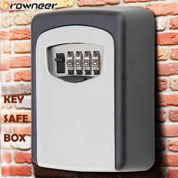 Key Safe Box прочный алюминиевый сплав замок настенные настенные надежные хранения Подохожевостойкие 4-значные комбинации вращаются 210922