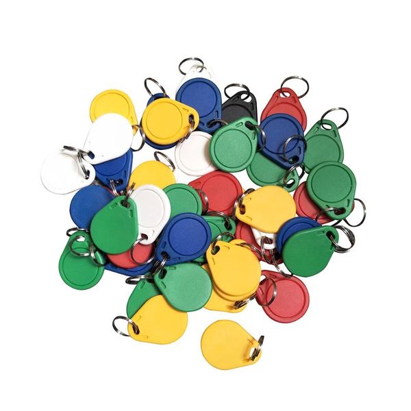 

access control card (100pcs) 13.56 mhz block 0 sector rewritable rfid m1 s50 uid changeable tag keychain key keyfob iso14443a