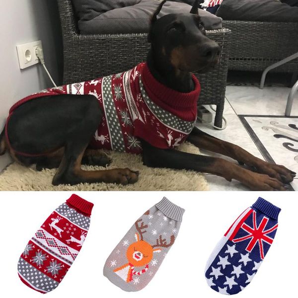 

dog apparel classic deer print big sweater for mdium large dogs winter pet clothes greyhound labrador pullovers mascotas costume