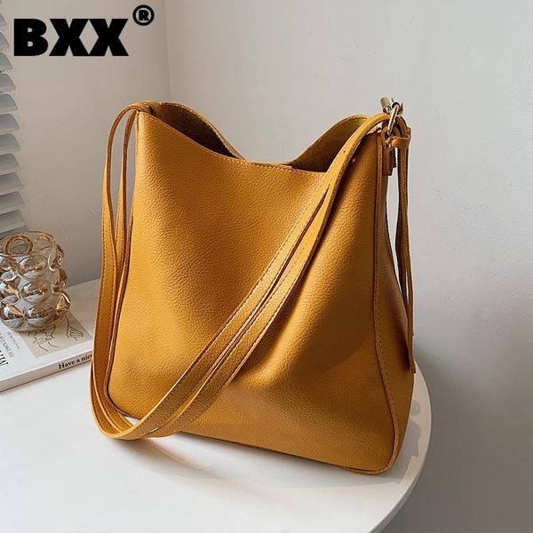 

shoulder bags [bxx] simple pu leather crossbody bucket for women 2021 summer bag trending luxury travel hand hs705