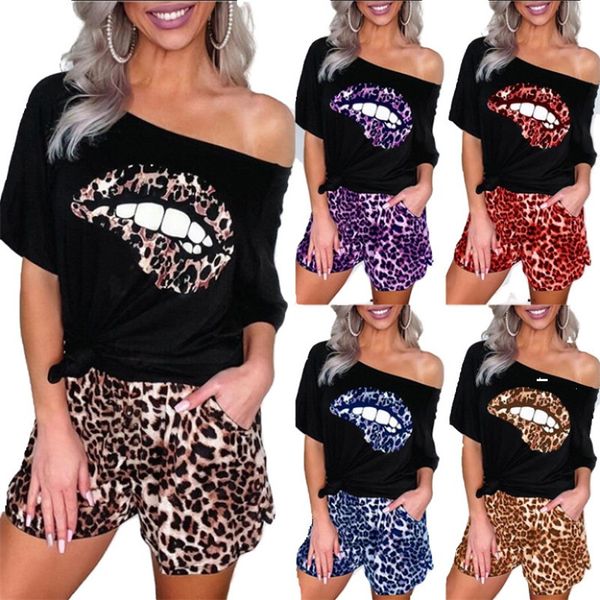 

2021 new plus size s-5xl shorts sets women 2 piece set summer black crop leopard short pants fashion tracksuit wholesale dropshpping p88, Gray