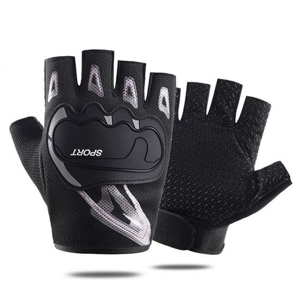 

cycling gloves half finger sport men women bicycle gym fitness mtb bike shockproof gel pad, Black
