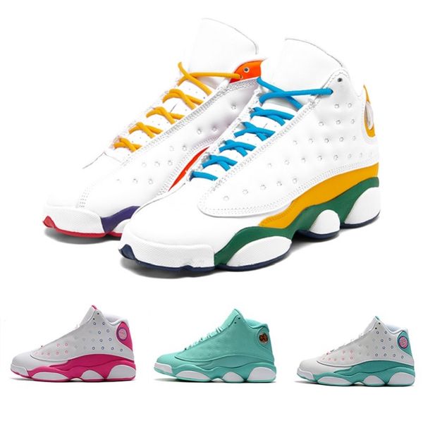 

fashion brand gs playground jumpman 13 womens basketball shoes aurora green mint green rose red 13s women trainers sports sneakers 36-40