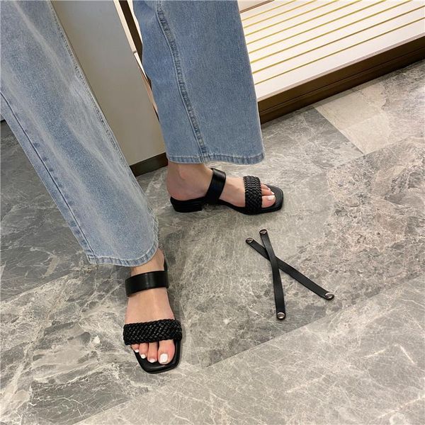 

sandals woman 2021 summer flats purple women slippers black outdoor casual white heeled vrouw