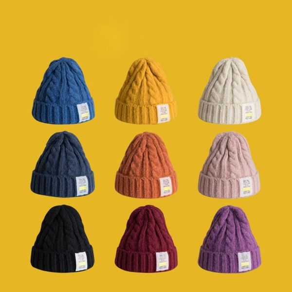 

beanies cold protection ear cone tip keep warm hat wool cap knitting twist