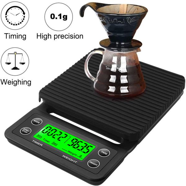 

3kg 5kg scale with timer portable electronic digital kitchen scale high precision lcd drip coffee electronic scales