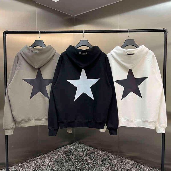 

men's hoodies & sweatshirts fw2 men's sweatshirt jerry lorenzo fashion brand back star print 100% cotton hip hop loose oversize jn, Black