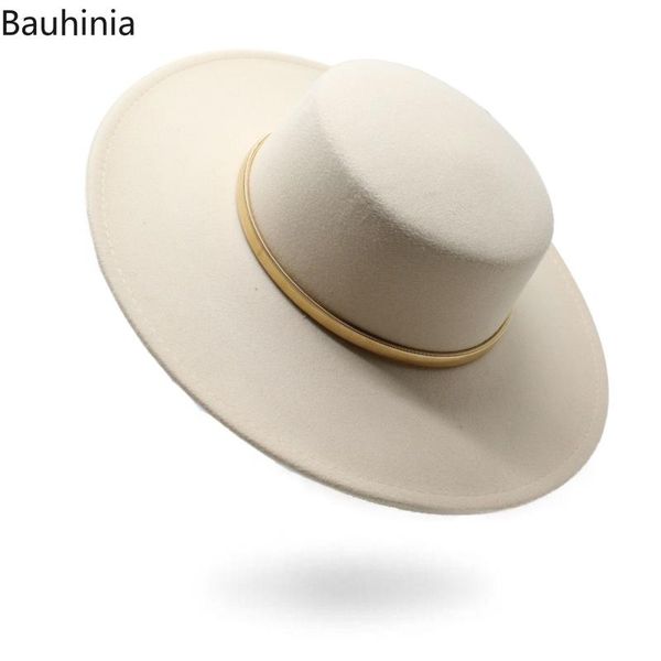 

wide brim hats bauhinia big 10cm flat hat solid wool felt fedoras party gambler jazz cap, Blue;gray