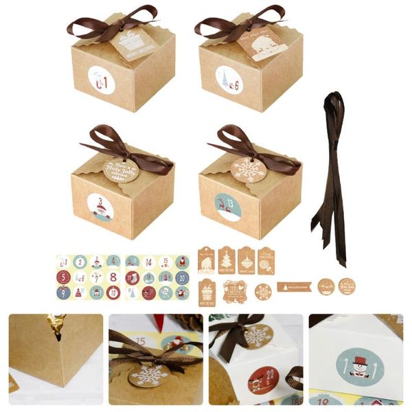 

gift wrap 1 set christmas kraft paper box xmas day candies boxes retro diy