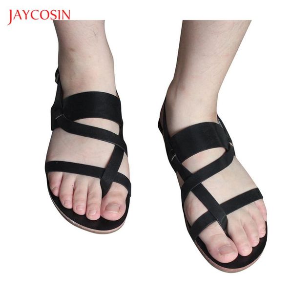 

sandals jaycosin women vintage gladiator summer cool flip flop fashion flat with shoes casual solid buckle beach, Black