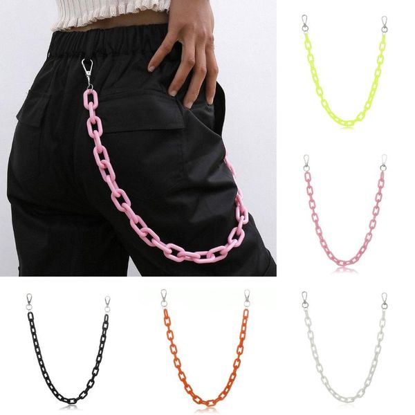 

keychains 1pcs vintage contrast candy color cool girl's waist chain pants hiphop statement jewelry nice gift, Silver
