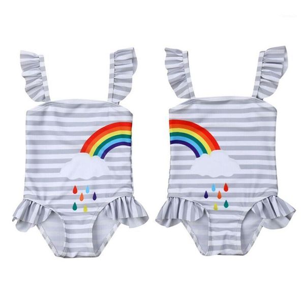 

citgeesummer 1-5years kid baby girl striped bikini swimwear swimsuit bathing suit beachwear bodysuit clothes clothing sets, White