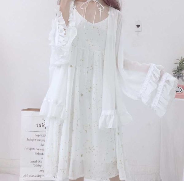 

casual dresses women's sweet dress suspender and cardigan with white angle girl in summer, Black;gray