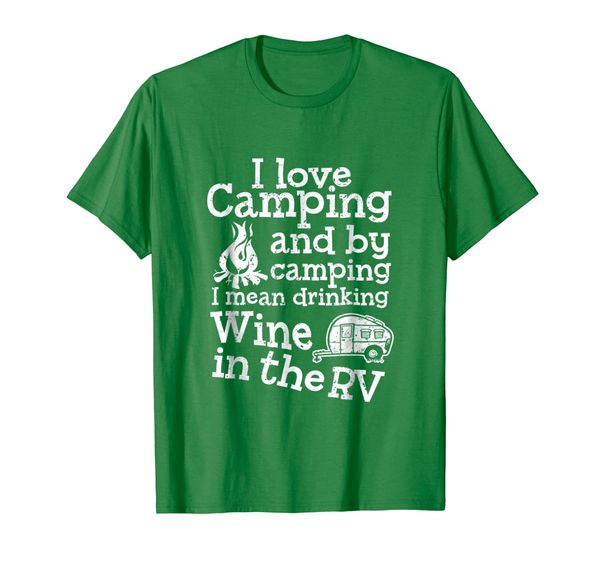 

funny camping wine shirt rv trailer camper vacation gift, White;black