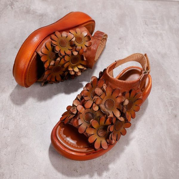 

sandals 2021 spring/summer mori girl fish mouth leather platform retro, Black