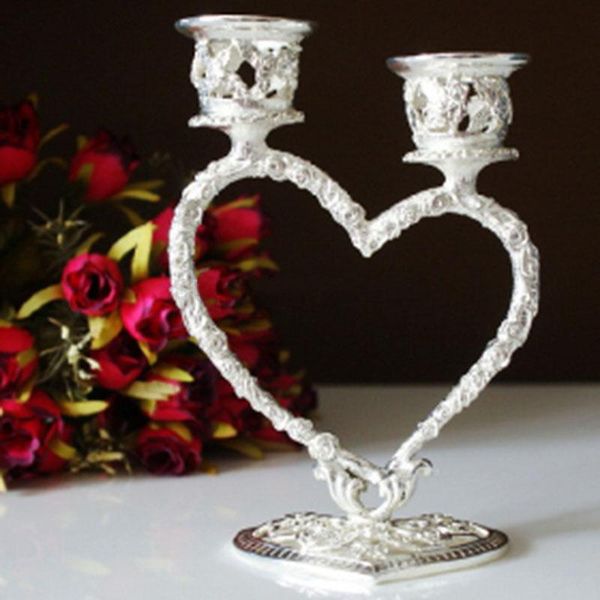 

candle holders exquisite silver plated heart holder christianity metal candelabra stands for wedding decoration party favors
