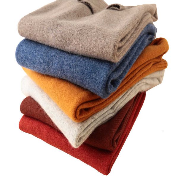 

longming 100% merino wool winter cashmere sweater women turtleneck pullover winter clothes women jumper knitted sweater v191130, White;black