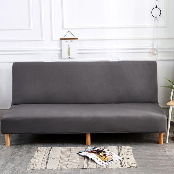 

chair covers solid grey color sofa bed cover all-inclusive slipcover for without armrest couch folding