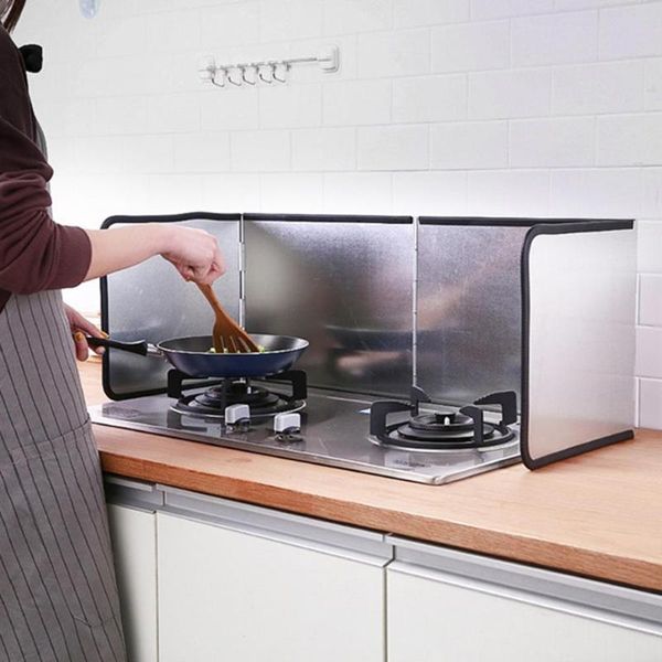 

mats & pads anti splatter shield guard oil anti-splash block 3-sided gas stove baffle heat insulation kitchen